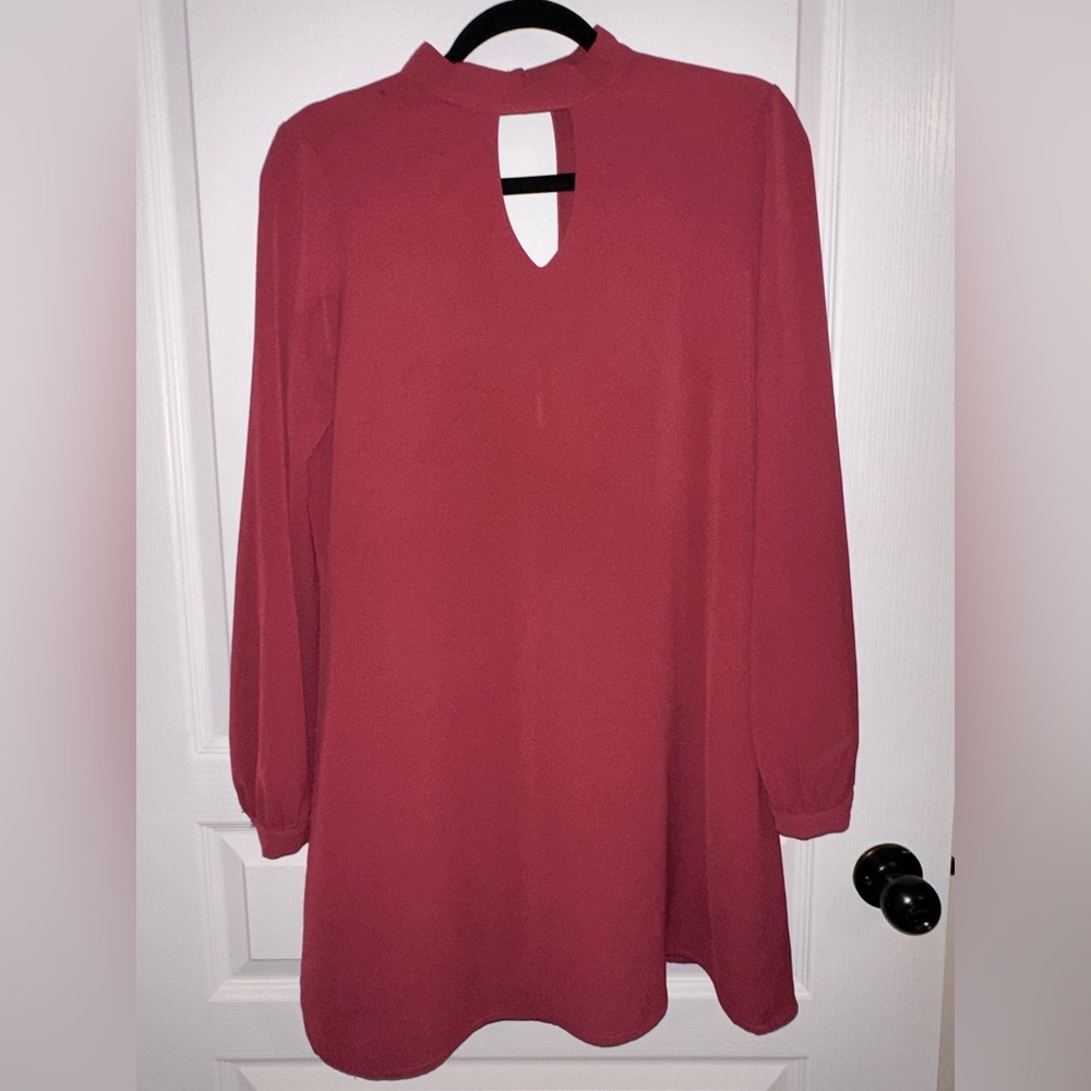Burgundy shift dress